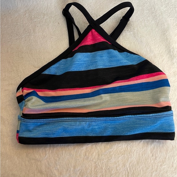 JoyLab Colorful Halter Top with Black Trim - Picture 1 of 5